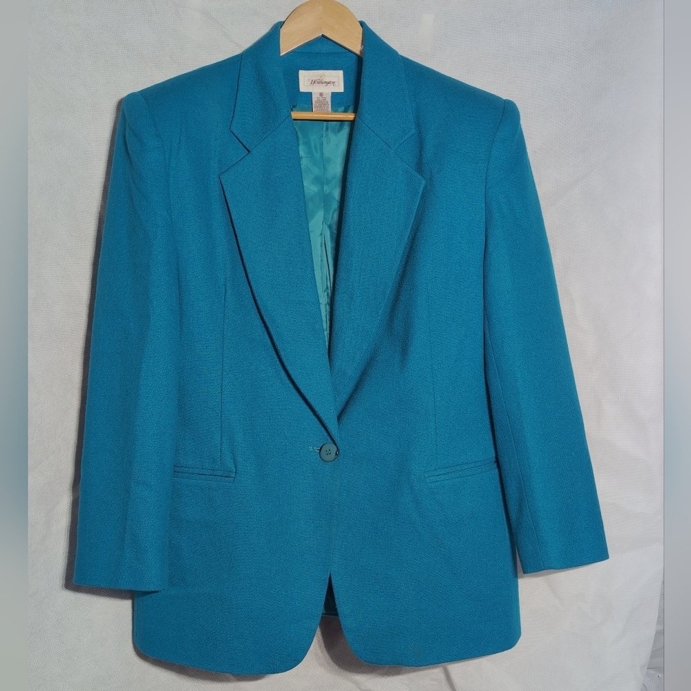 Worthington Teal Blue Single-Button Blazer